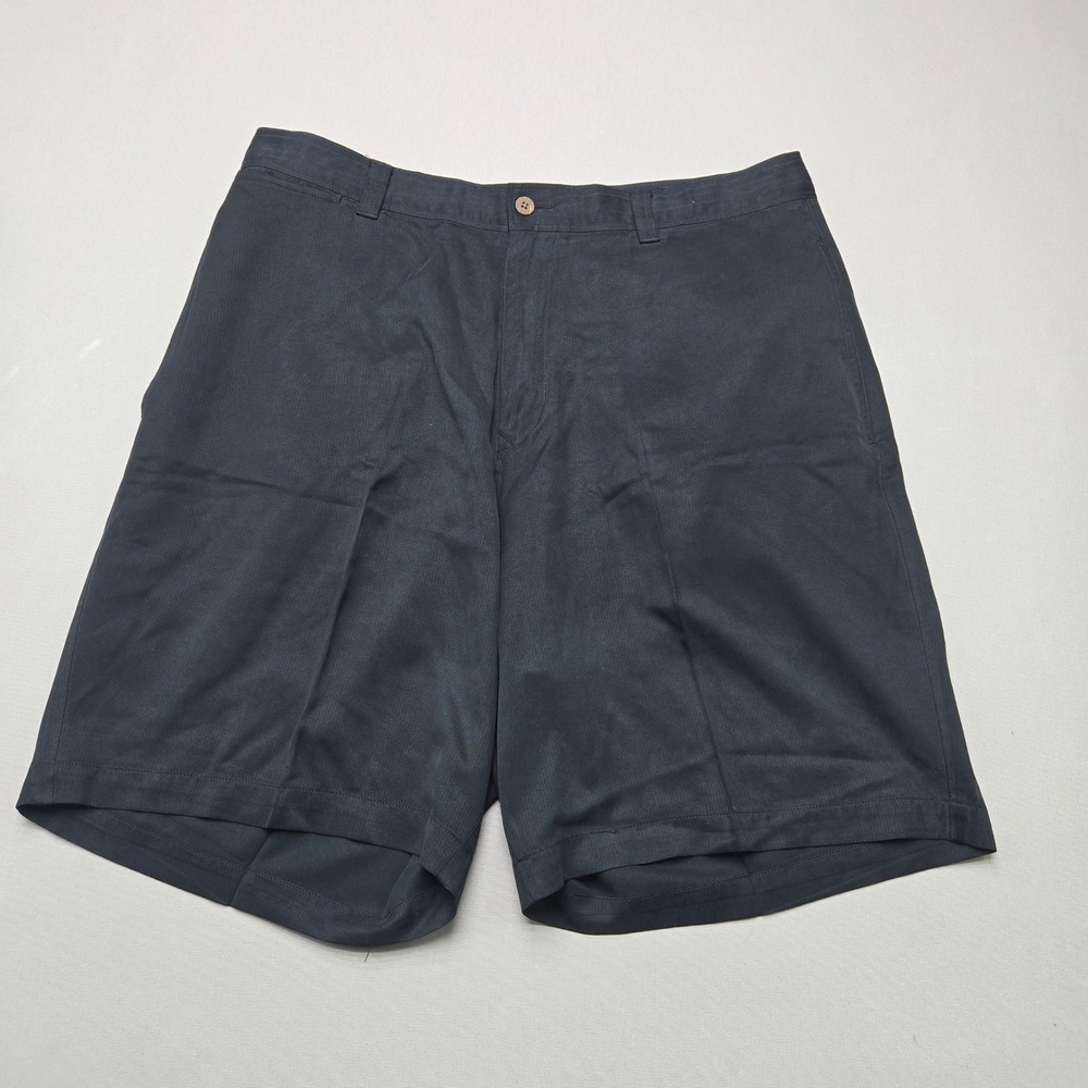 Tommy Bahama Shorts Relax Silk Flat Front Textured Navy Blue Mens 36